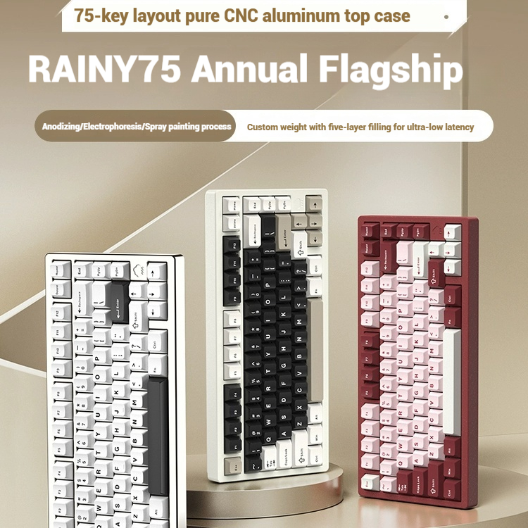 Gaming Keyboard Wireless - Wireless Bluetooth RAINY75 Customized Gaming Keyboard