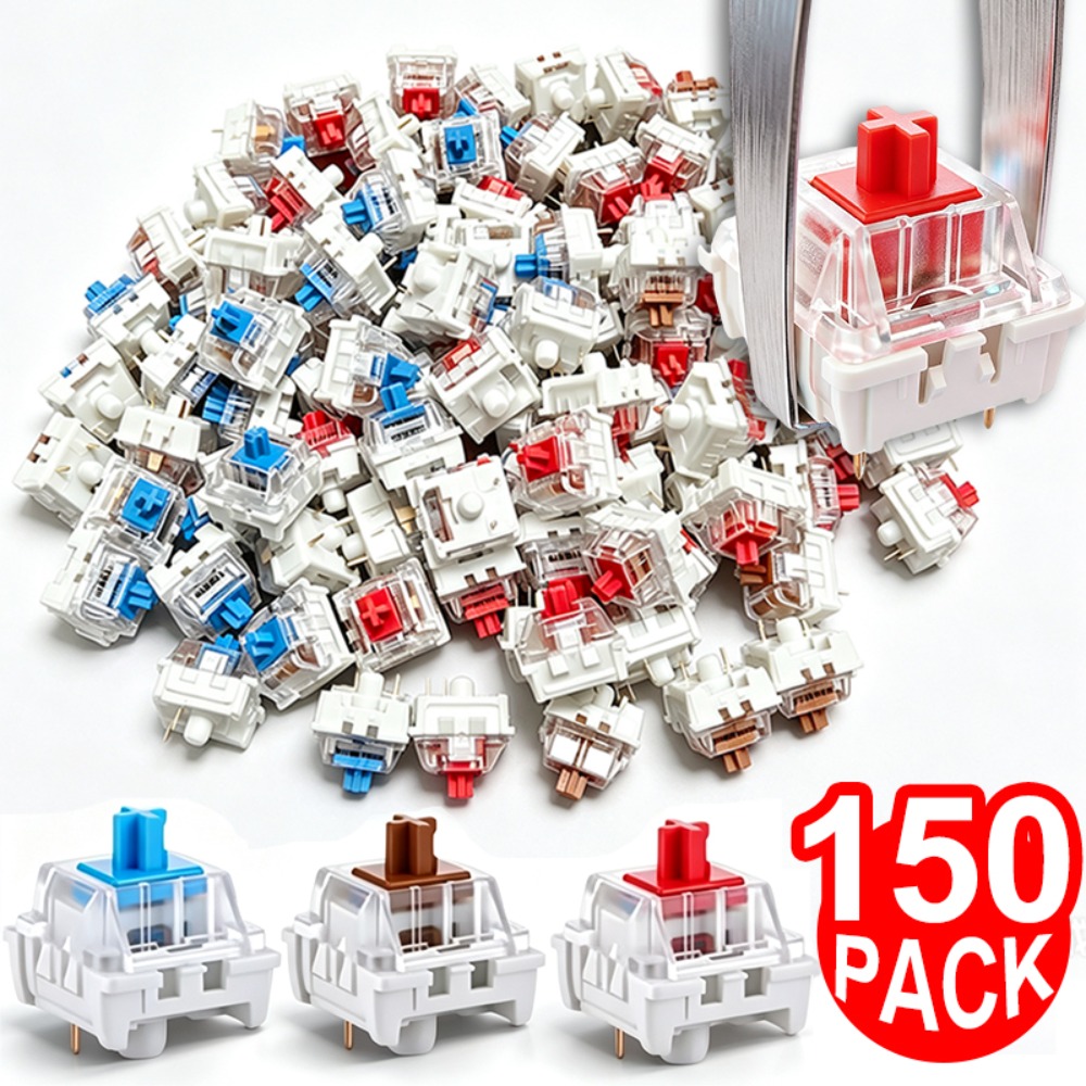 1-150Pcs 3 Pin DIY Mechanical  - Keyboard Gaming Blue Switch ulasan dan harga