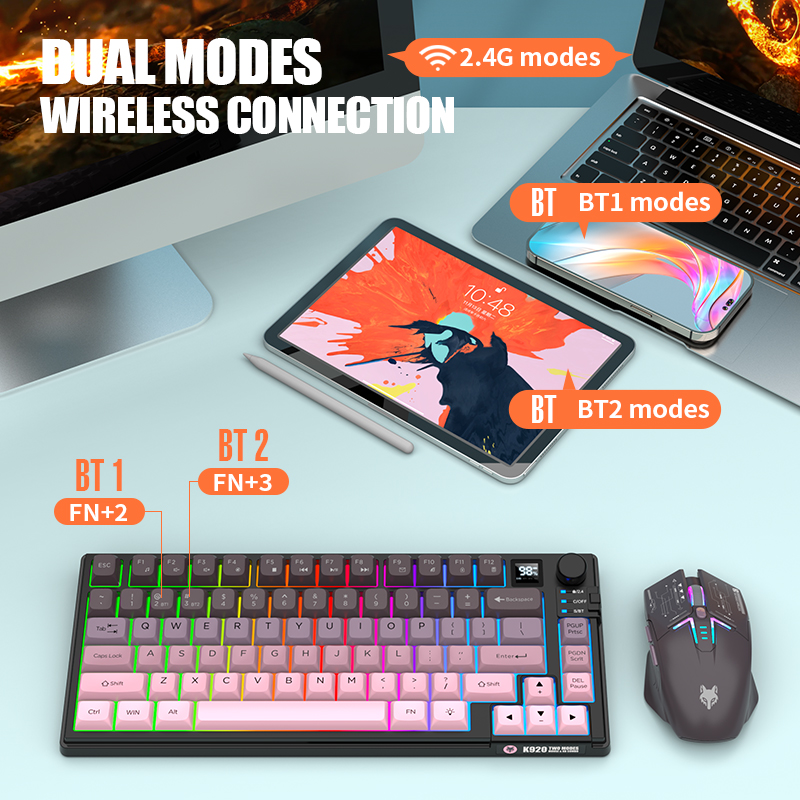 Dual-Mode 2.4G Bluetooth Wirel - Gaming Keyboard Mouse Combo ulasan dan harga