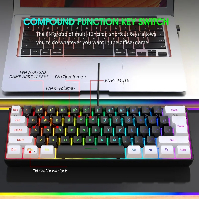Keyboard and Mouse 60% Compute - Gaming Keyboard Mouse And Headset Combo ulasan dan harga