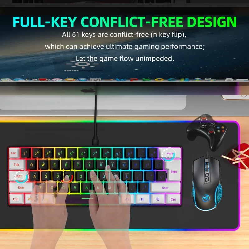 Keyboard and Mouse 60% Compute - Gaming Keyboard Mouse And Headset Combo ulasan dan harga