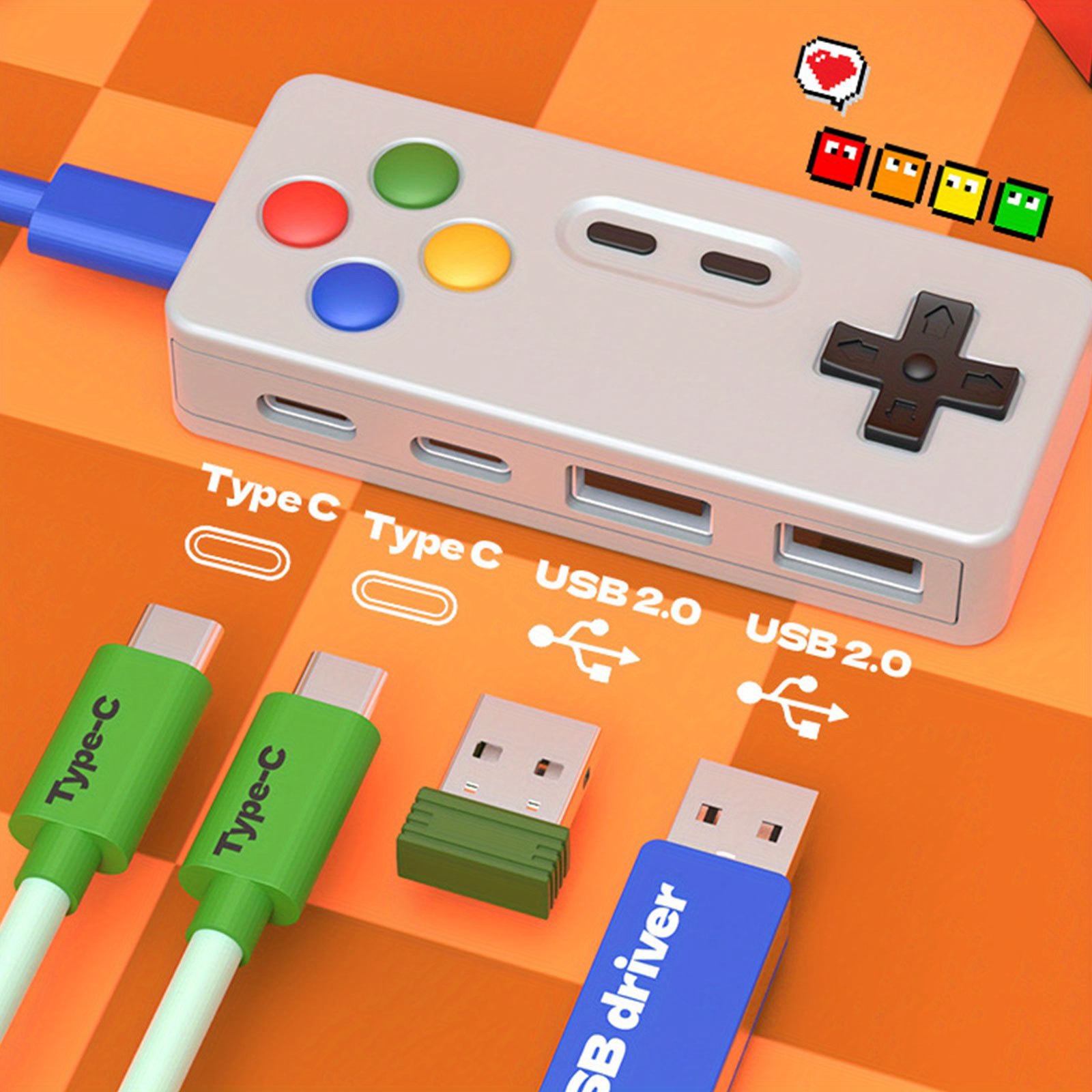 1PC Cartoon USB C Extension Ad - Gaming Keyboard Type C ulasan dan harga