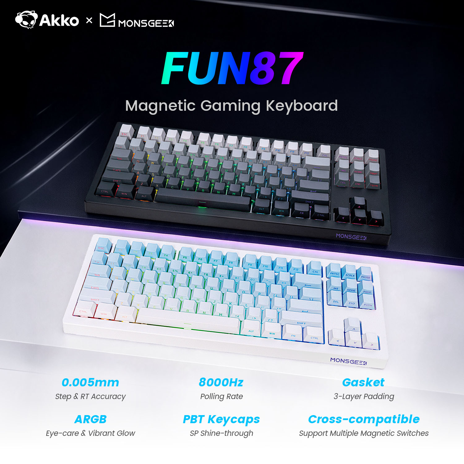 Akko x Monsgeek FUN87 HE Magne - Gaming Keyboard Tkl ulasan dan harga