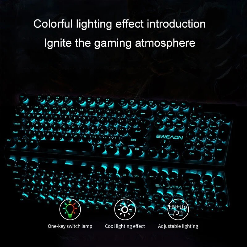 Retro Punk Mechanical Feel Key - Gaming Keyboard Backlit ulasan dan harga