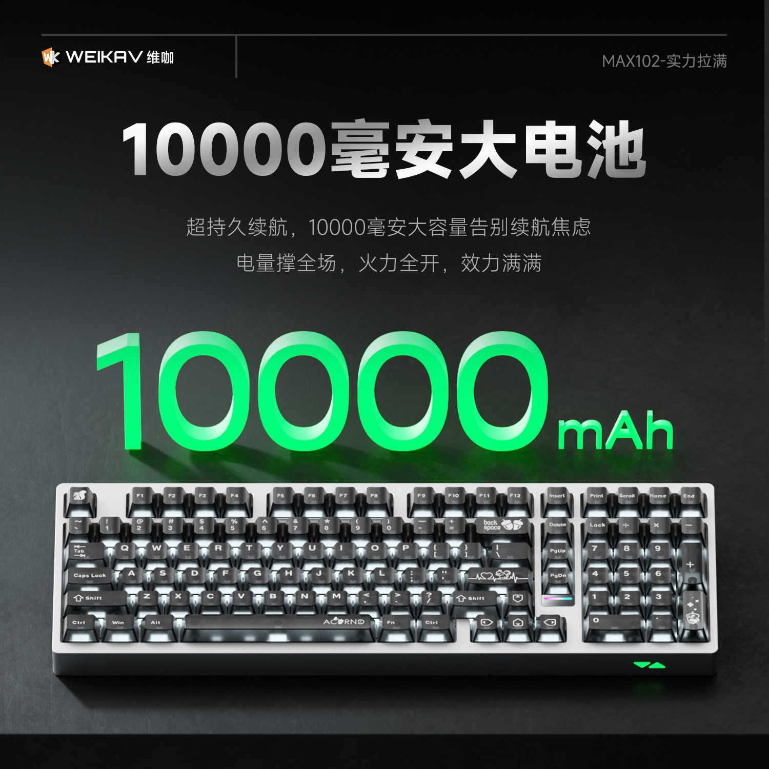 Weika Max102 Aluminum Case Wir - Gaming Keyboard Wireless ulasan dan harga