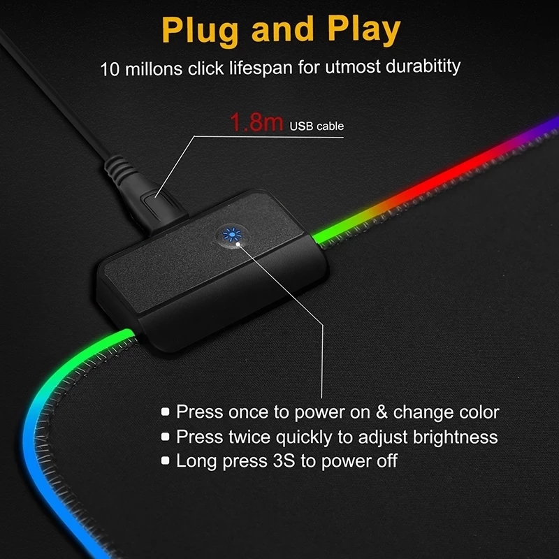 LED Light Mousepad RGB Keyboar - Gaming Keyboard No Rgb ulasan dan harga
