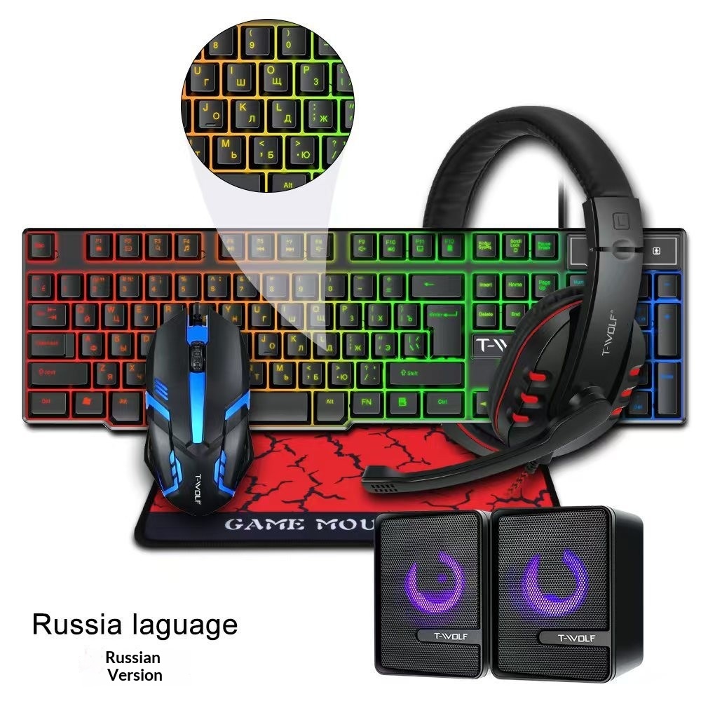 Spanish Russian Keyboard Layou - Gaming Keyboard Mouse And Headset Combo ulasan dan harga