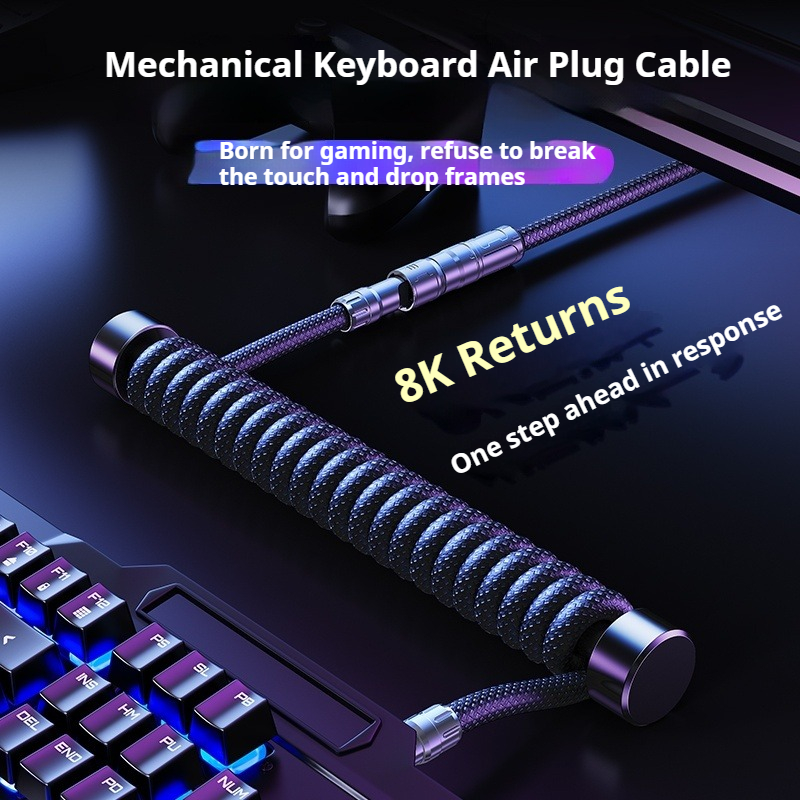 Eary 1.2m Coiled Keyboard Cabl - Gaming Keyboard Type C ulasan dan harga