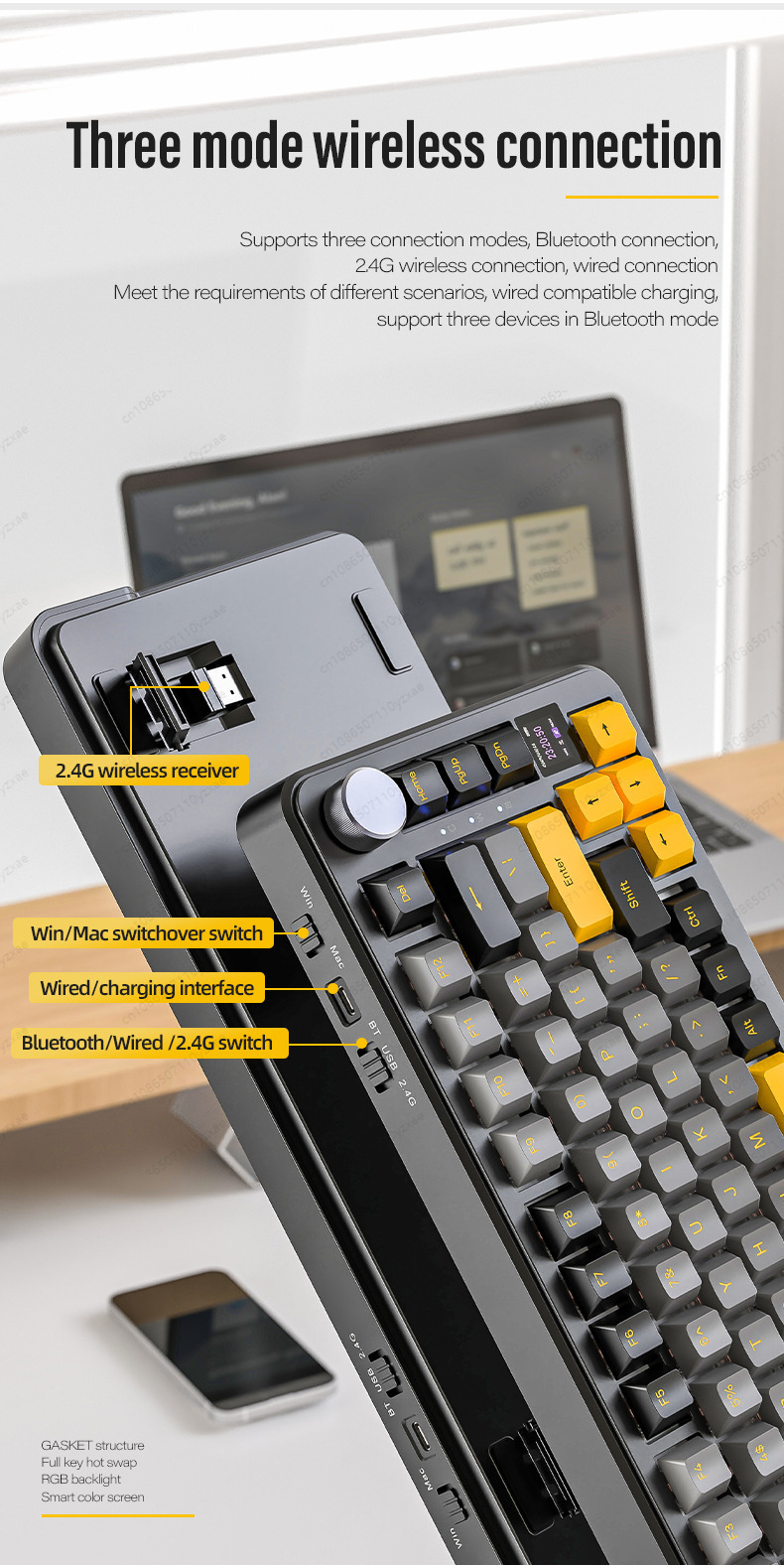 2024 New AL66 Mechanical Keybo - Gaming Keyboard No Rgb ulasan dan harga