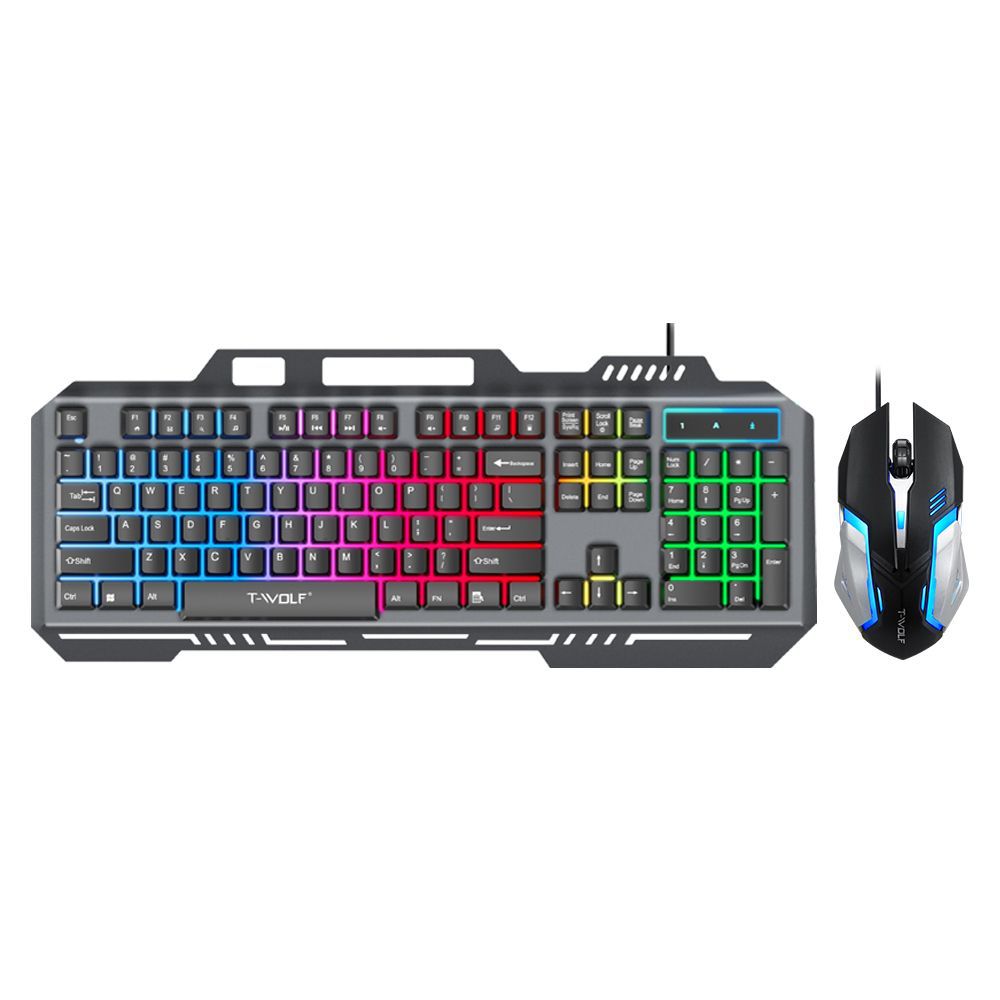 T WOLF TF600 Backlit Wired 104 - Gaming Keyboard Mouse Combo ulasan dan harga