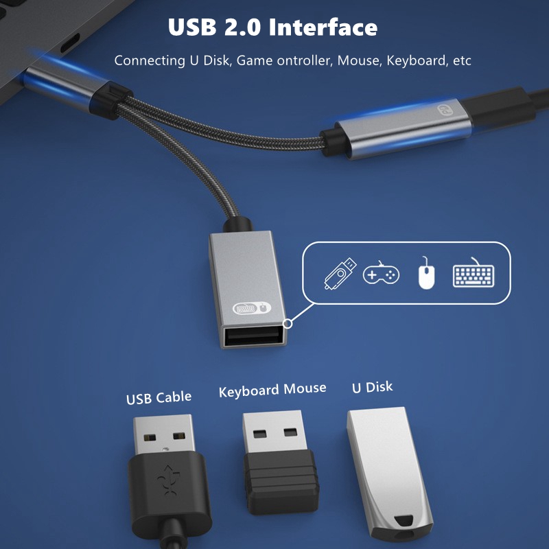 Audio 1 to 2  Type-C to USB OT - Gaming Keyboard Type C ulasan dan harga