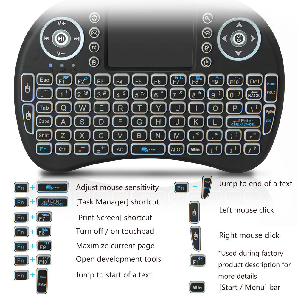 Backlit Mini Wireless Keyboard - Gaming Keyboard Mouse Combo ulasan dan harga