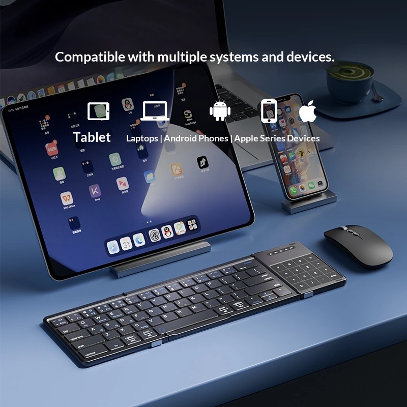 Mengzu Tri Fold Wireless Bluet - Gaming Keyboard Wireless ulasan dan harga