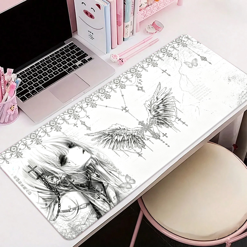 Leather Mousepad Black White A - Gaming Keyboard And Mouse Pad ulasan dan harga