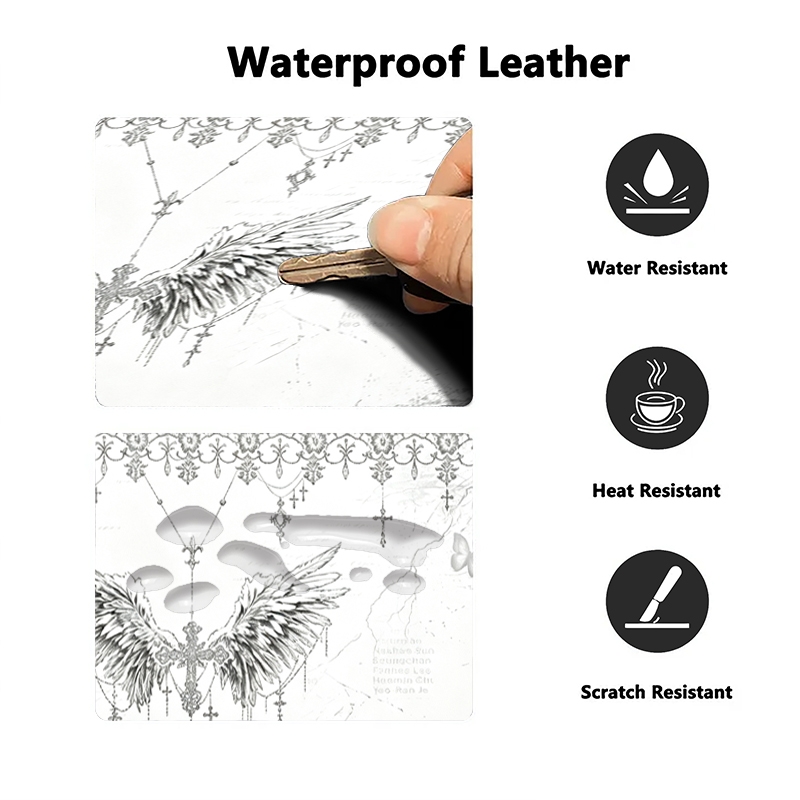 Leather Mousepad Black White A - Gaming Keyboard And Mouse Pad ulasan dan harga