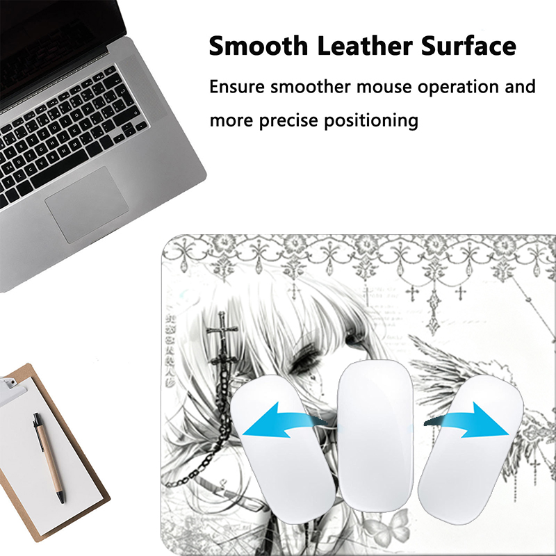 Leather Mousepad Black White A - Gaming Keyboard And Mouse Pad ulasan dan harga