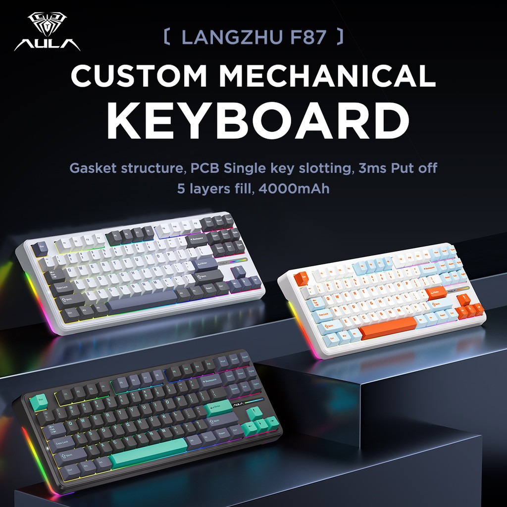 Aula F87 Pro Mechanical Keyboa - Gaming Keyboard Tkl ulasan dan harga